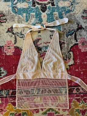 Sheer Halter Tie-Back Top in baby pink